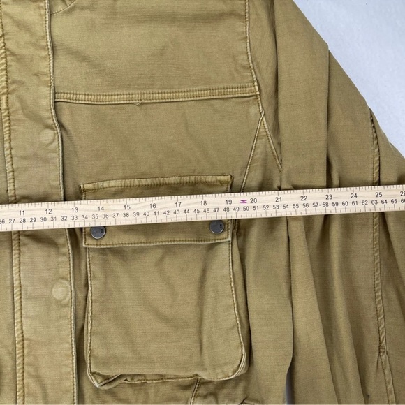 Pilcro Anthropologie Women's Crop Jacket Tan Full Zip Snap Size Large Tactical - Picture 12 of 16